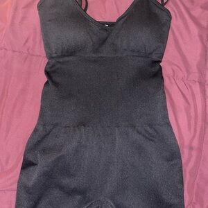 Black Women's workout Bodysuit